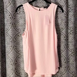 BANANA REPUBLIC Double Layer Sleeveless Blouse Light Pink Small Petite NWT